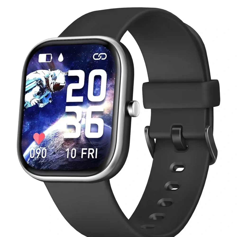 Smart Fitness Watch with Black Band